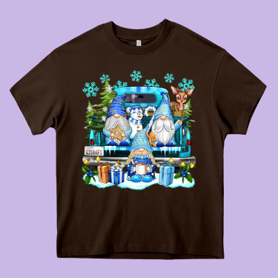 Snowman Gnome Truck Heavy Core Tee Designed By Texasbilliewilder