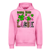 Fuchsia Pink St. Patrick's Day Sassy little lassie Urban Hoodie - OliviaCreatesArt