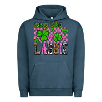 Pigment Midnight Navy St. Patrick's Day Sassy little lassie Urban Hoodie - OliviaCreatesArt