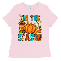 Bubblegum Pink 'tis the season fall Ladies Tee - Zillion Design Studio