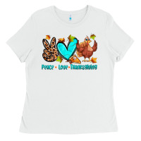 White peace love thanksgiving Ladies Tee - Zillion Design Studio