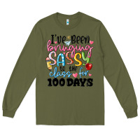 Army Green 100 days of school Long Sleeve Tee - MaliasSmallBusiness