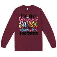 Burgundy 100 days of school Long Sleeve Tee - MaliasSmallBusiness