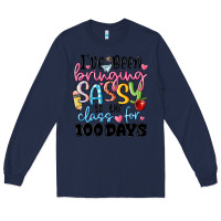 Navy 100 days of school Long Sleeve Tee - MaliasSmallBusiness