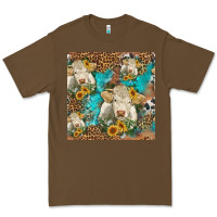 Cacao sunflowers charolais cow seamless pattern Premium Tee - HRA Design Shop