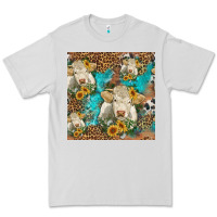 Dove Grey sunflowers charolais cow seamless pattern Premium Tee - HRA Design Shop