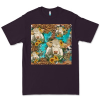 Plum sunflowers charolais cow seamless pattern Premium Tee - HRA Design Shop
