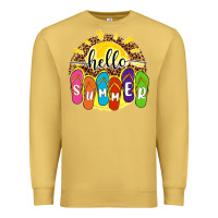 Antique Gold hello summer with flip flops Premium Sweatshirt - NancyCooperArtShop