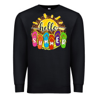 Black hello summer with flip flops Premium Sweatshirt - NancyCooperArtShop