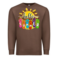 Chestnut hello summer with flip flops Premium Sweatshirt - NancyCooperArtShop