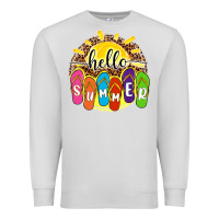 Dove Grey hello summer with flip flops Premium Sweatshirt - NancyCooperArtShop