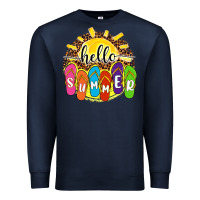 Navy hello summer with flip flops Premium Sweatshirt - NancyCooperArtShop