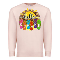 Pale Pink hello summer with flip flops Premium Sweatshirt - NancyCooperArtShop