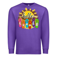 Purple hello summer with flip flops Premium Sweatshirt - NancyCooperArtShop
