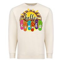 Sandshell hello summer with flip flops Premium Sweatshirt - NancyCooperArtShop