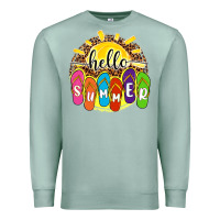 Seafoam hello summer with flip flops Premium Sweatshirt - NancyCooperArtShop