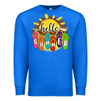 Hello Summer With Flip Flops Premium Sweatshirt | Teevron