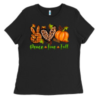 Black peace love fall Ladies Tee - Zillion Design Studio