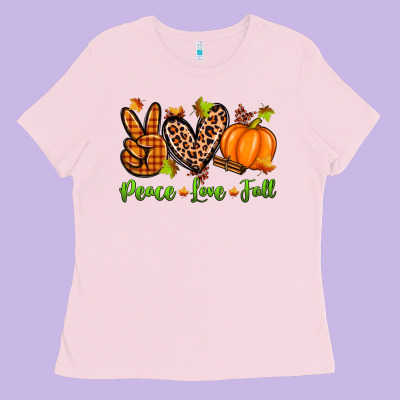 Peace Love Fall Ladies Tee Designed By Zillion Design Studio
