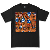 Black patriotic popsicles seamless pattern Premium Tee - HRA Design Shop