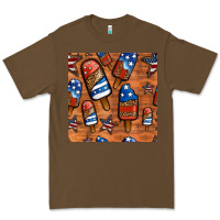 Cacao patriotic popsicles seamless pattern Premium Tee - HRA Design Shop