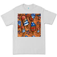 Dove Grey patriotic popsicles seamless pattern Premium Tee - HRA Design Shop