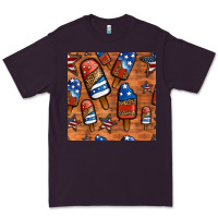 Plum patriotic popsicles seamless pattern Premium Tee - HRA Design Shop