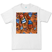 White patriotic popsicles seamless pattern Premium Tee - HRA Design Shop
