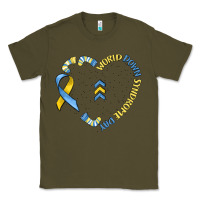 Army Green world down syndrome day Classic Tee - MaliasSmallBusiness
