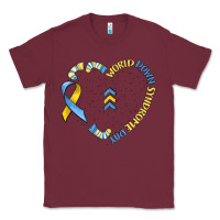 Burgundy world down syndrome day Classic Tee - MaliasSmallBusiness