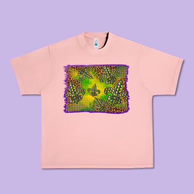 Mardi Gras Background Urban Heavy Tee Designed By Barkaloodesign