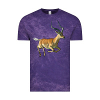 Cloud Purple Impala Antelope Illustrations Vintage Tee - LillyAllenDesigns