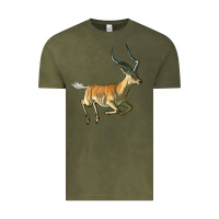 Vintage Olive Impala Antelope Illustrations Vintage Tee - LillyAllenDesigns