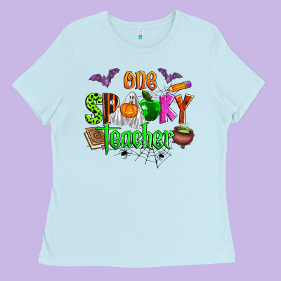 One Spooky Teacher Ladies Tee Designed By Zillion Design Studio