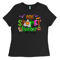Black one spooky teacher Ladies Tee - Zillion Design Studio