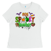 White one spooky teacher Ladies Tee - Zillion Design Studio