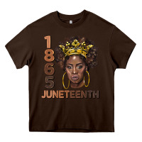 Chocolate Brown 1865 juneteenth black women Heavy Core Tee - BarkalooDesign