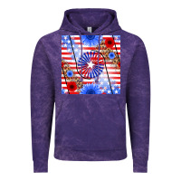 Cloud Purple patriotic usa flag and sunflower Vintage Hoodie - BundleAndBundleShop