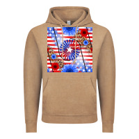 Vintage Coffee patriotic usa flag and sunflower Vintage Hoodie - BundleAndBundleShop