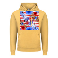 Vintage Mustard patriotic usa flag and sunflower Vintage Hoodie - BundleAndBundleShop
