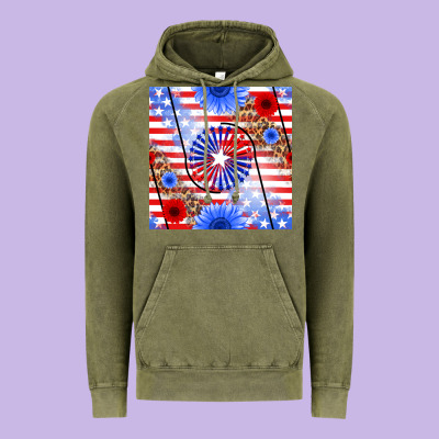 Patriotic Usa Flag And Sunflower Vintage Hoodie Designed By Bundleandbundleshop