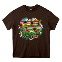 Chocolate Brown Iowa State Map Heavy Core Tee - RanaPortraitStore