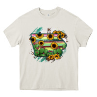 Cream Iowa State Map Heavy Core Tee - RanaPortraitStore