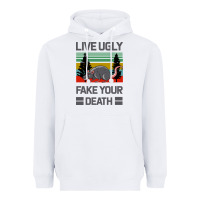 White Lıve Ugly Fake Your Death Heavyweight Hoodie - Bettercallsaul