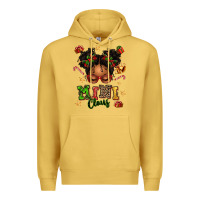 Antique Gold mini claus messy bun Premium Hoodie - texasbilliewilder