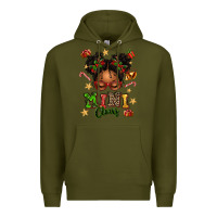 Army Green mini claus messy bun Premium Hoodie - texasbilliewilder