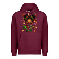 Burgundy mini claus messy bun Premium Hoodie - texasbilliewilder