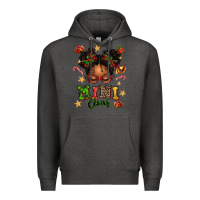 Charcoal Heather mini claus messy bun Premium Hoodie - texasbilliewilder