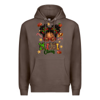 Coffee mini claus messy bun Premium Hoodie - texasbilliewilder