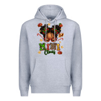 Heather Grey mini claus messy bun Premium Hoodie - texasbilliewilder
